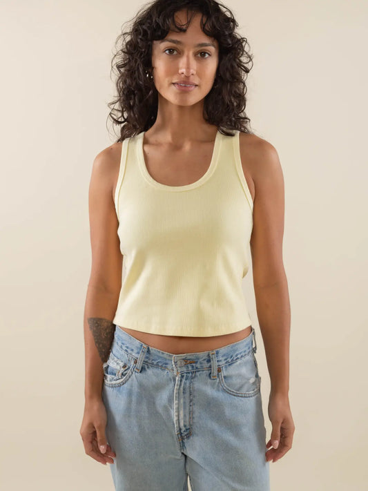 NLT | Mid Length Ribbed Tank, Butter