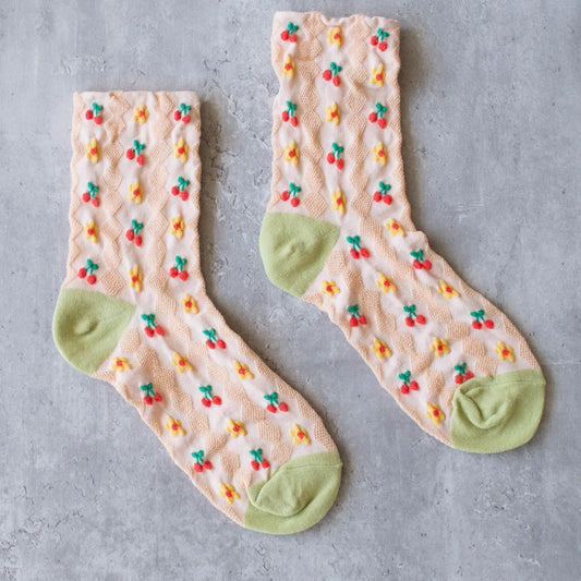 Tiepology | Cherry Floral Pattern Sock