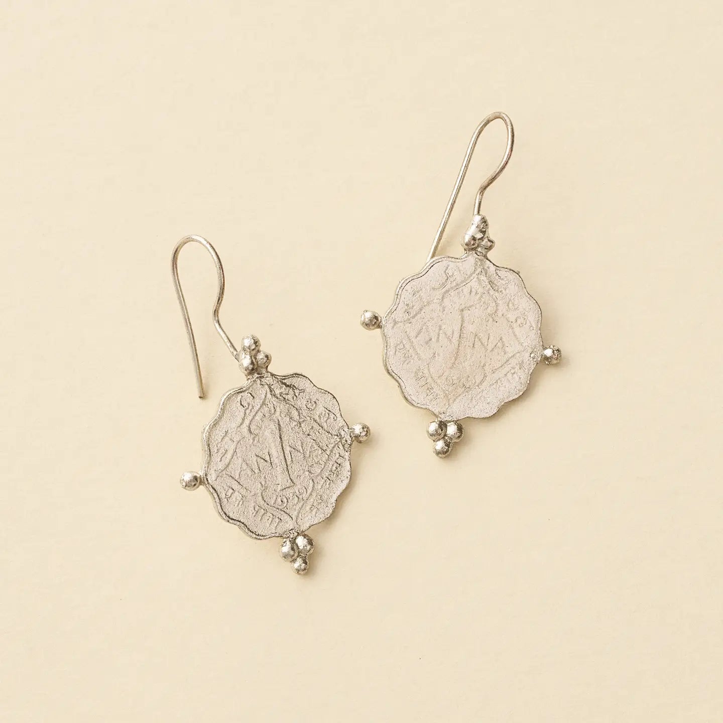 Matr Boomie | Sikka Silver Coin Drop Earrings