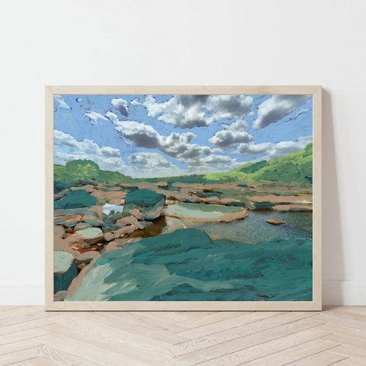 El Baker Art | Pedernales Falls Texas State Park Landscape Art Print, 11 X 14