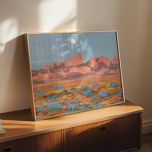 El Baker Art | Pastel Original Big Bend National Park Landscape Art Print, 11 X 14