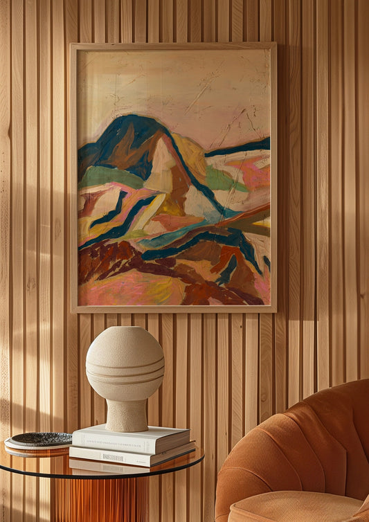 El Baker Art | Jewel Tones Mountain Landscape Art Print, 11 X 14