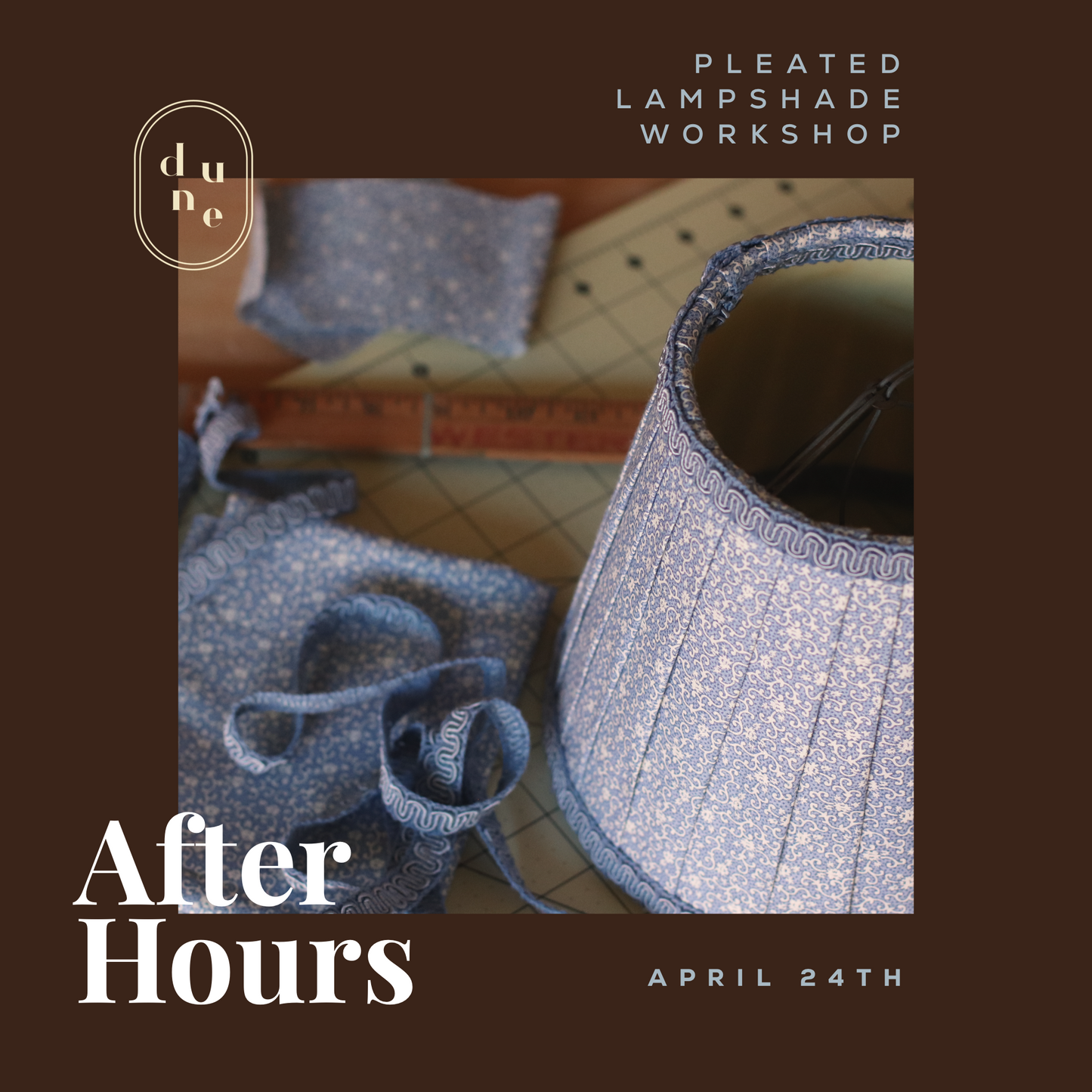 After Hours | Pleated Lamp Shade Workshop with Cire' | April 24th