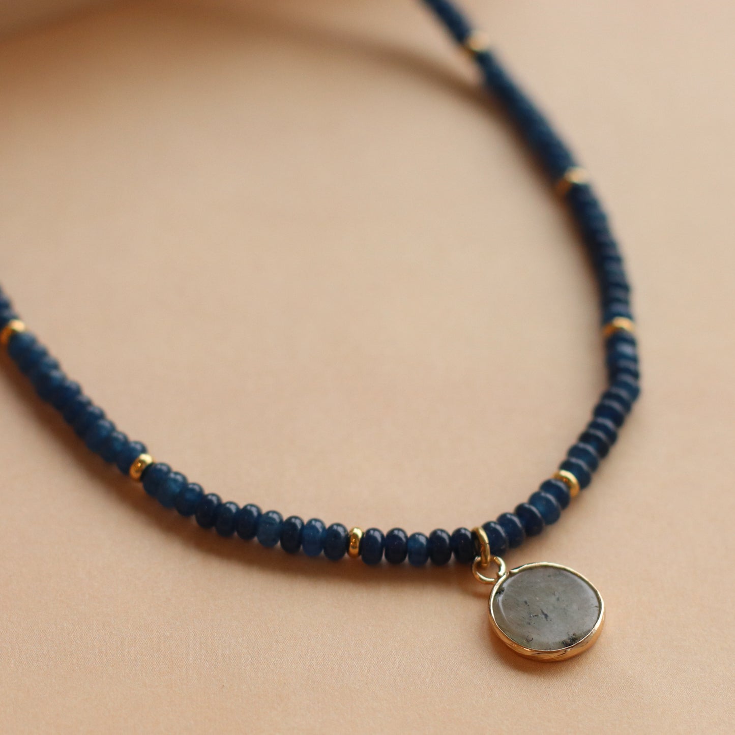 Cire' Alexandria  | Blue Jade Necklace with Labradorite Pendant