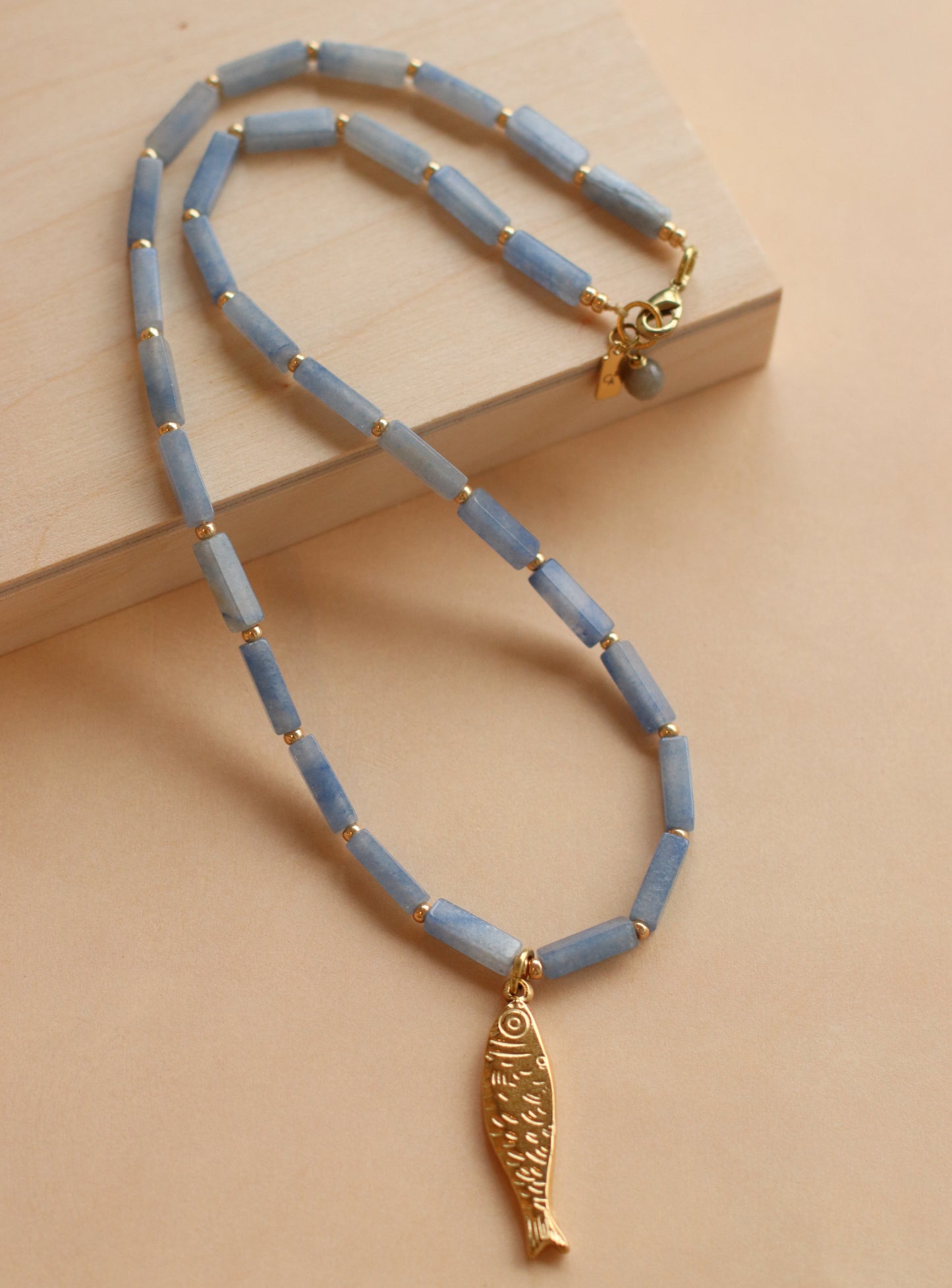 Cire' Alexandria  | Blue Jade Beaded Necklace with Fish Pendant