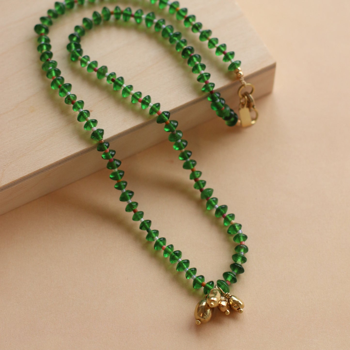 Cire' Alexandria  | Green Glass Trade Bead Necklace