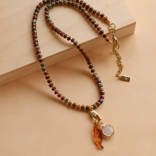 Cire' Alexandria  | Genuine Red Jasper Beaded Necklace