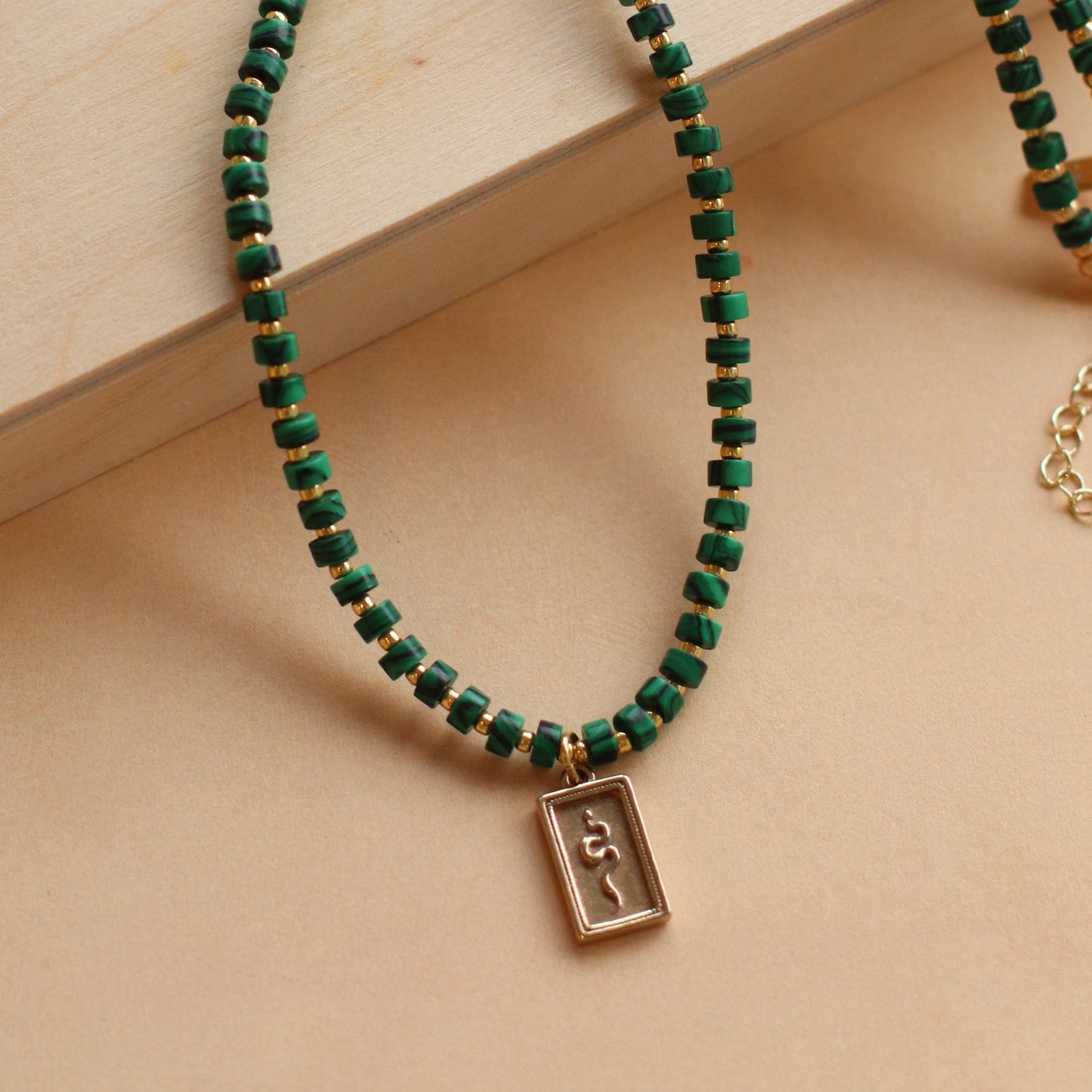 Cire' Alexandria  | Genuine Malachite Beaded Necklace