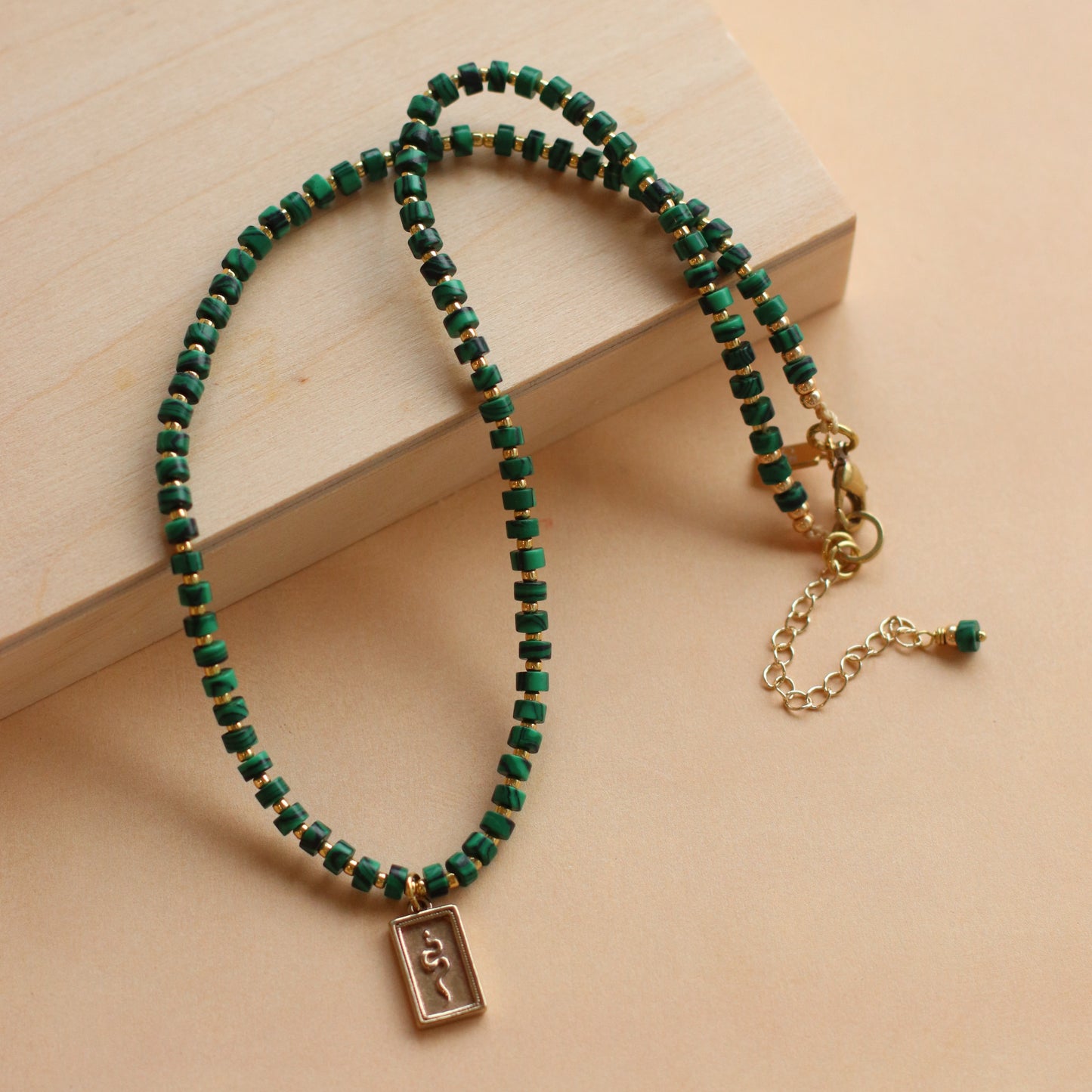 Cire' Alexandria  | Genuine Malachite Beaded Necklace