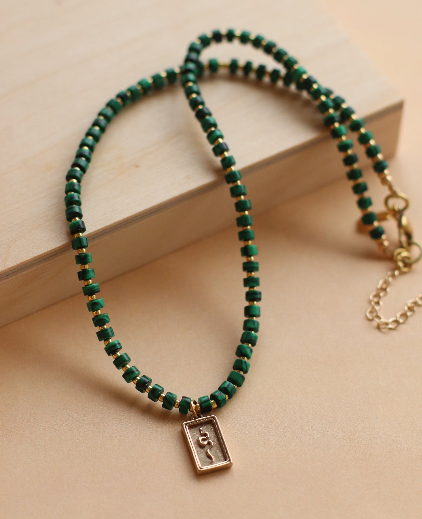 Cire' Alexandria  | Genuine Malachite Beaded Necklace