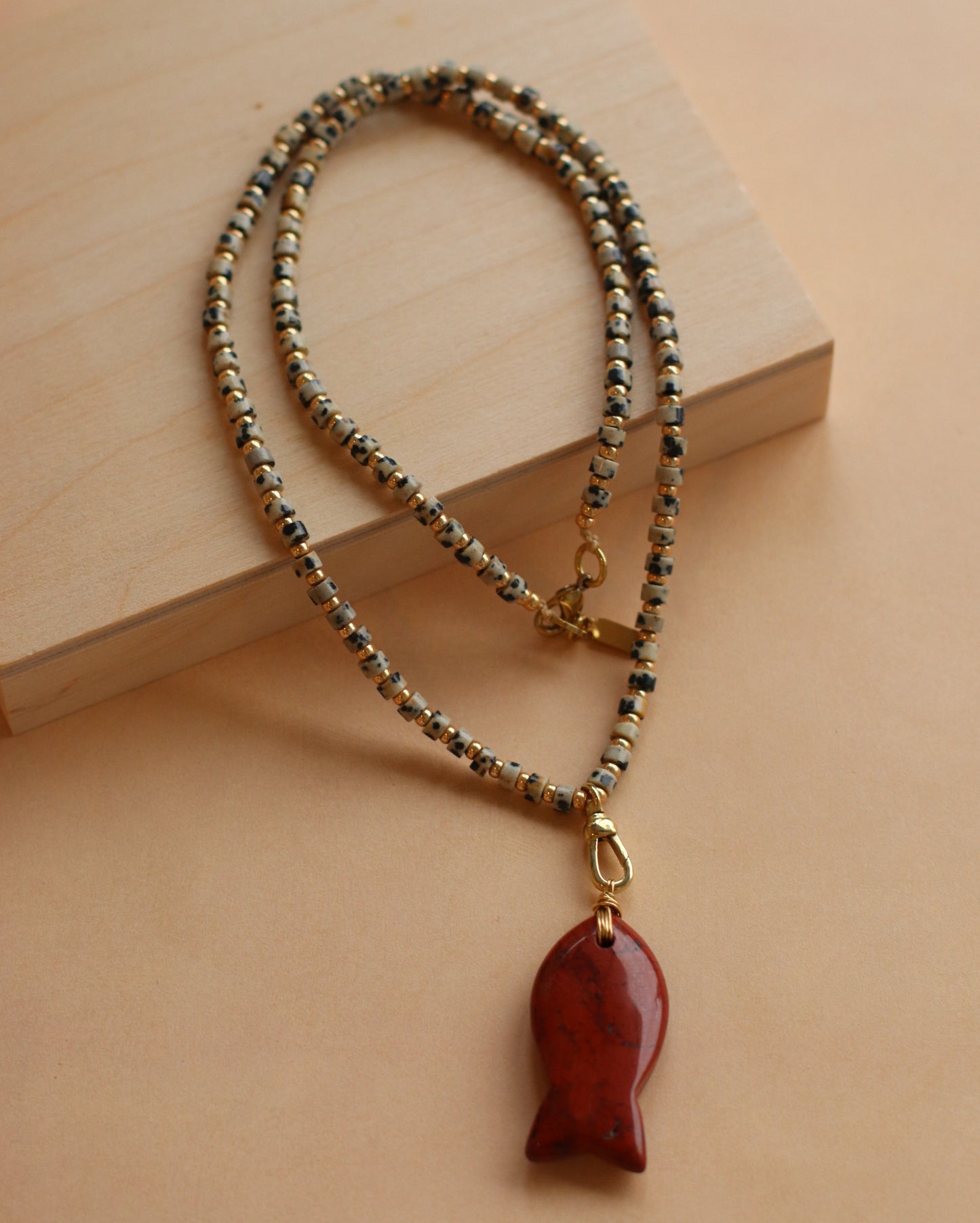 Cire' Alexandria  | Genuine Dalmatian Jasper and Red Jasper Necklace