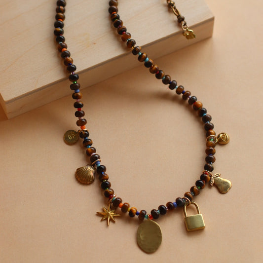 Cire' Alexandria  | Genuine Tigereye Stone Charm Necklace