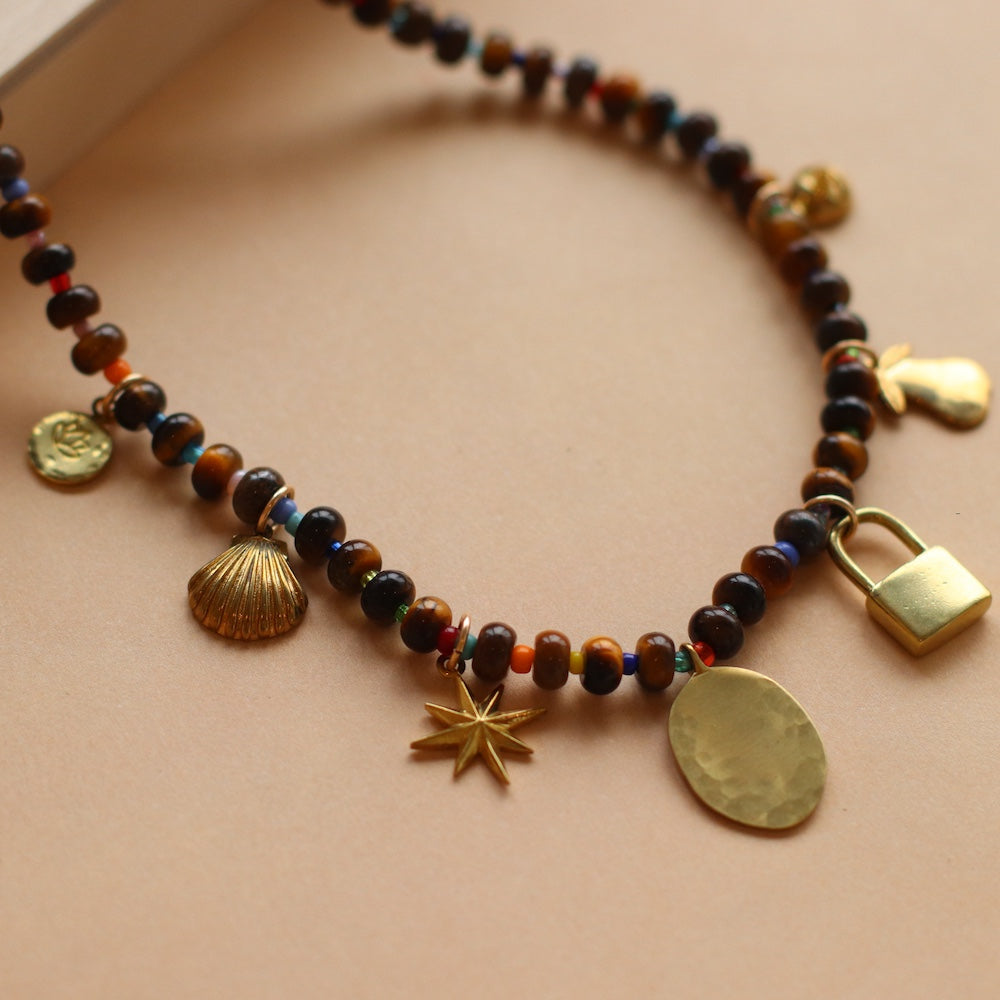 Cire' Alexandria  | Genuine Tigereye Stone Charm Necklace