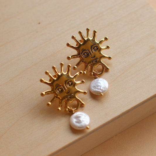 MAIQ | Sun Pearl Drop Earrings