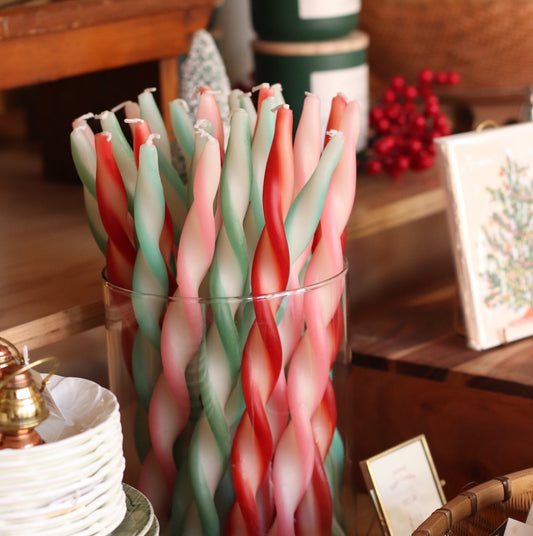 Meri Meri | Stripe Twist Candles, Assorted Colors