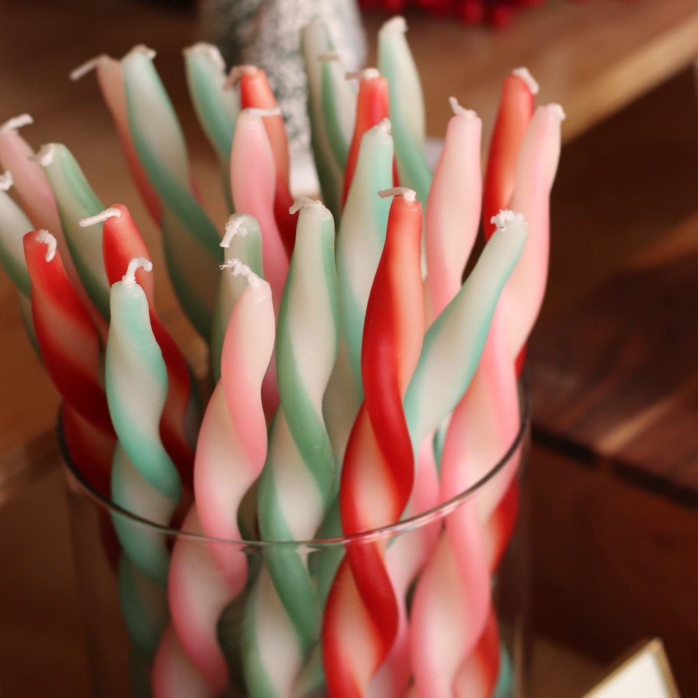 Meri Meri | Stripe Twist Candles, Assorted Colors