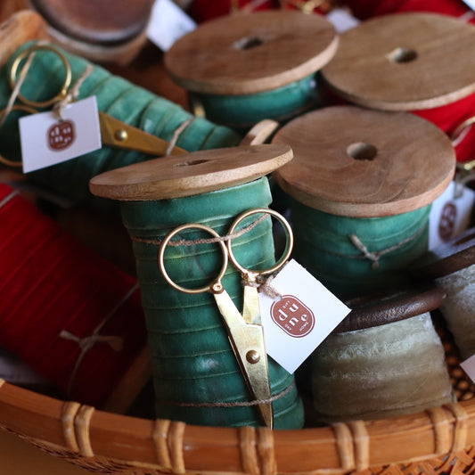 holiday  | Velvet Ribbon with Scissor Spool, Red
