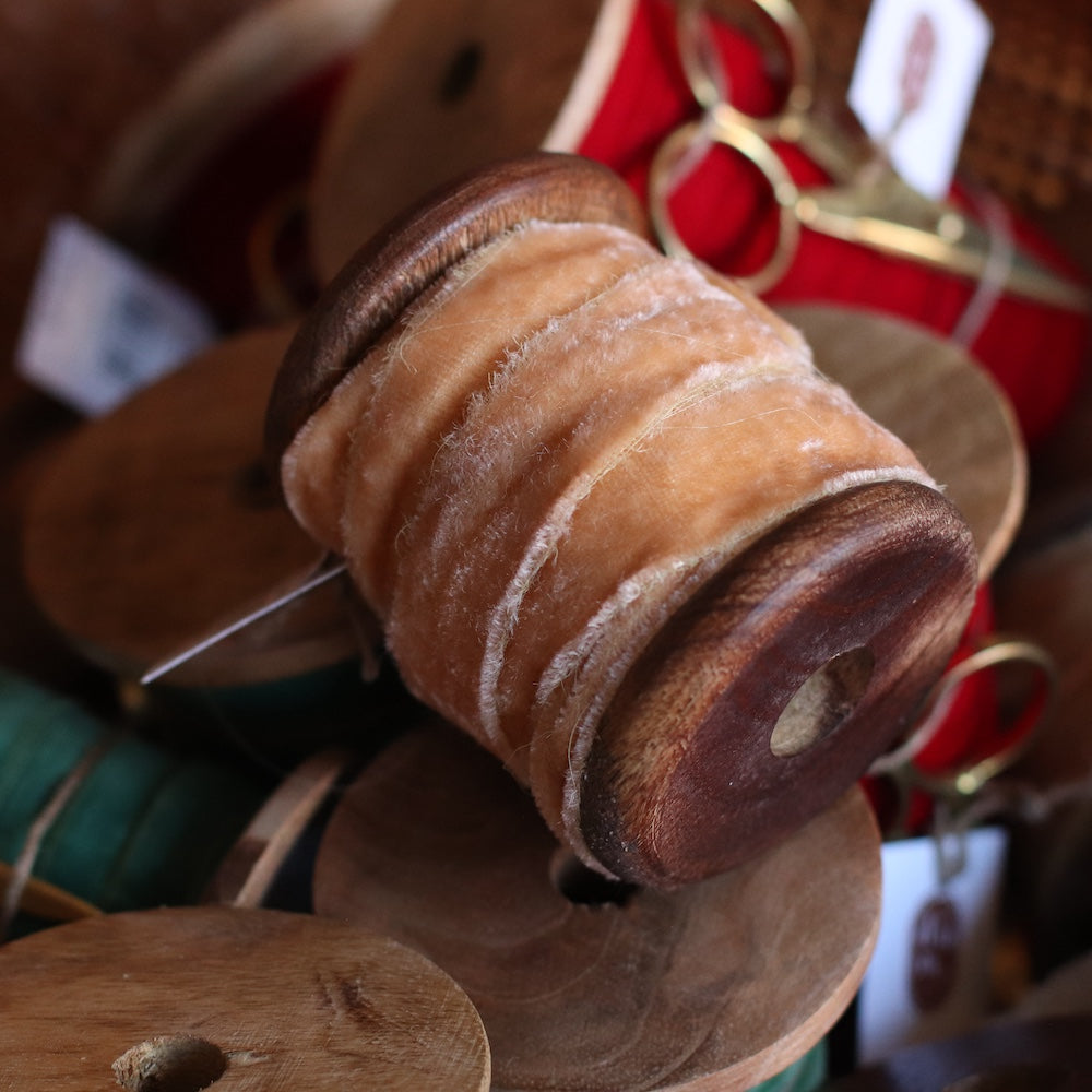 Holiday | Adorn Velvet Ribbon Spool, Beige