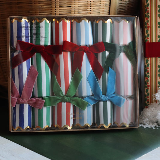 Meri Meri | Stripe Velvet Christmas Crackers
