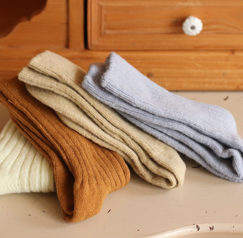 Plushy Wool Blend Crew Socks, Choose you color