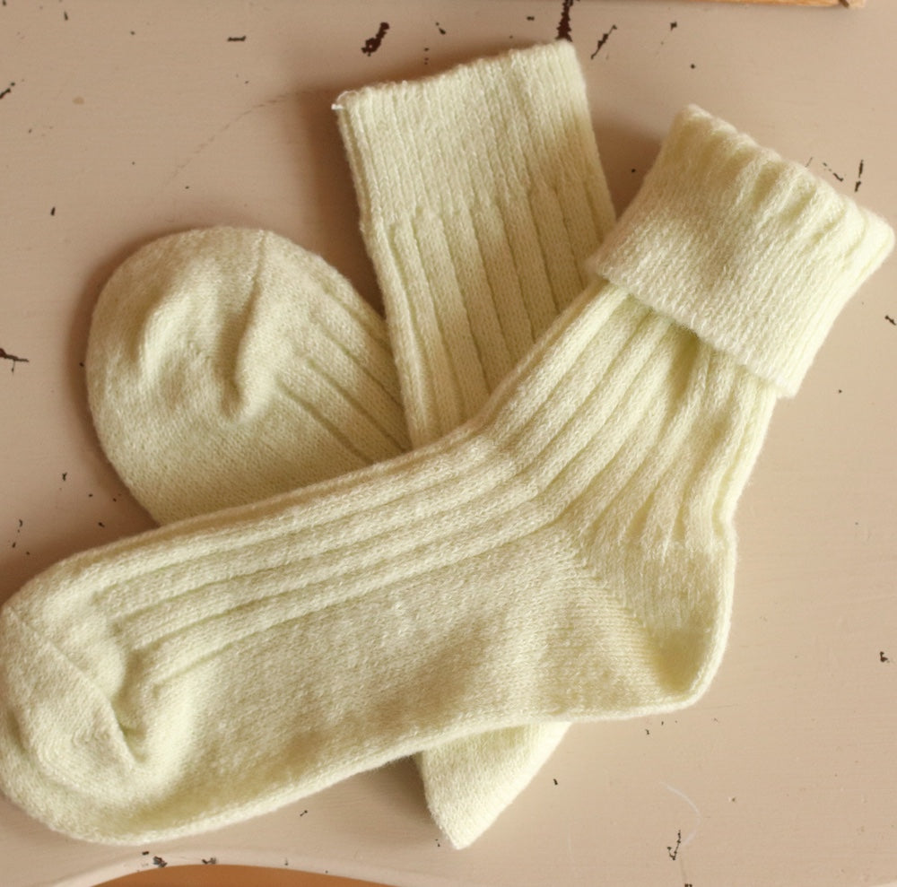 Plushy Wool Blend Crew Socks, Choose you color