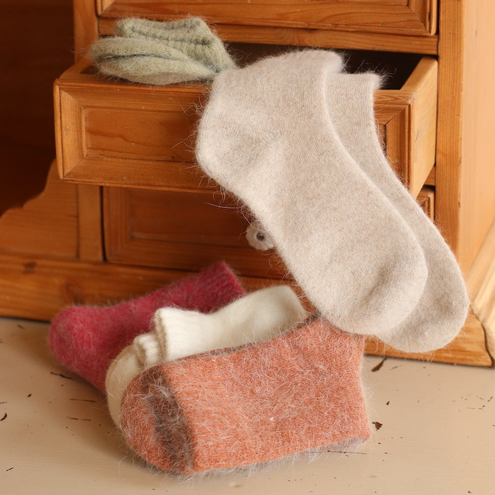 Angora Fuzzy Wool Blend Socks, Choose you color
