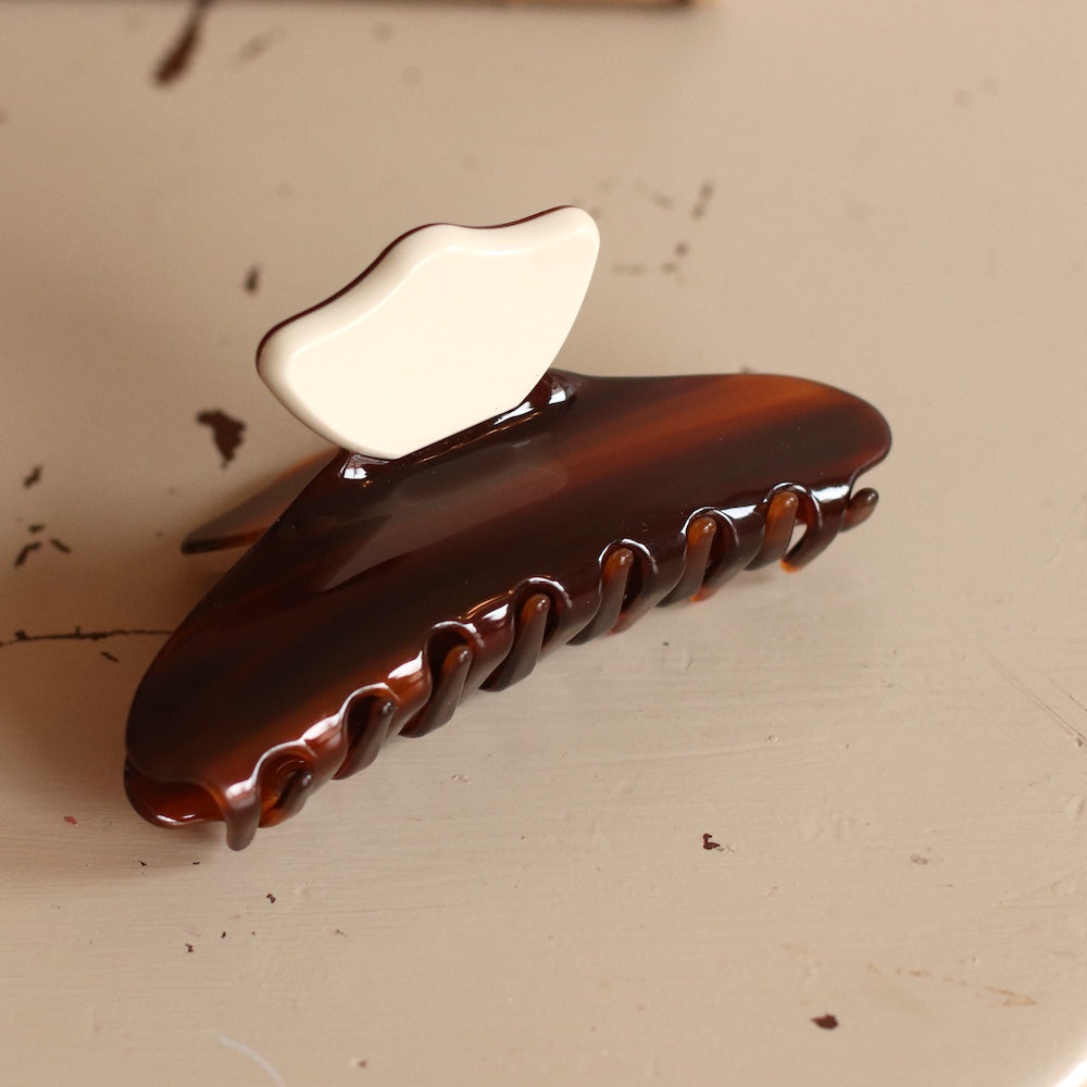 Dune Clips | Acetate Tulip Top Clip, Brown