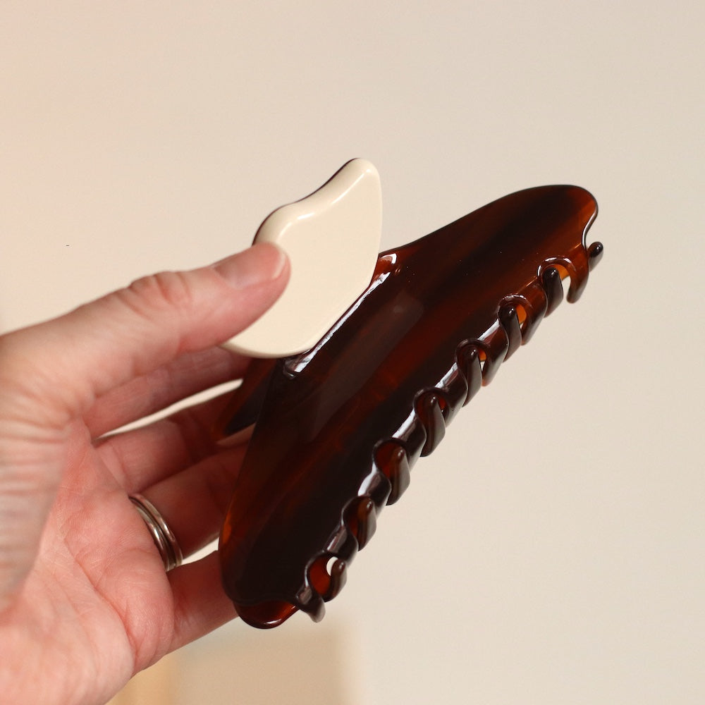 Dune Clips | Acetate Tulip Top Clip, Brown