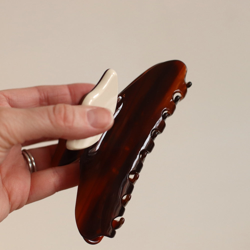 Dune Clips | Acetate Tulip Top Clip, Brown