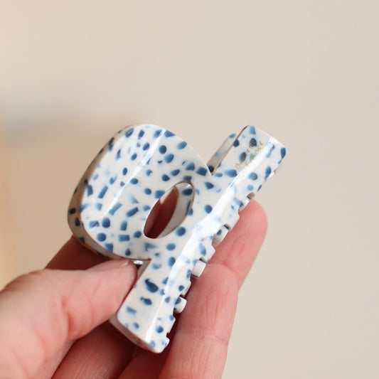 Dune Clips | Acetate Small Clip, Blue Terrazzo