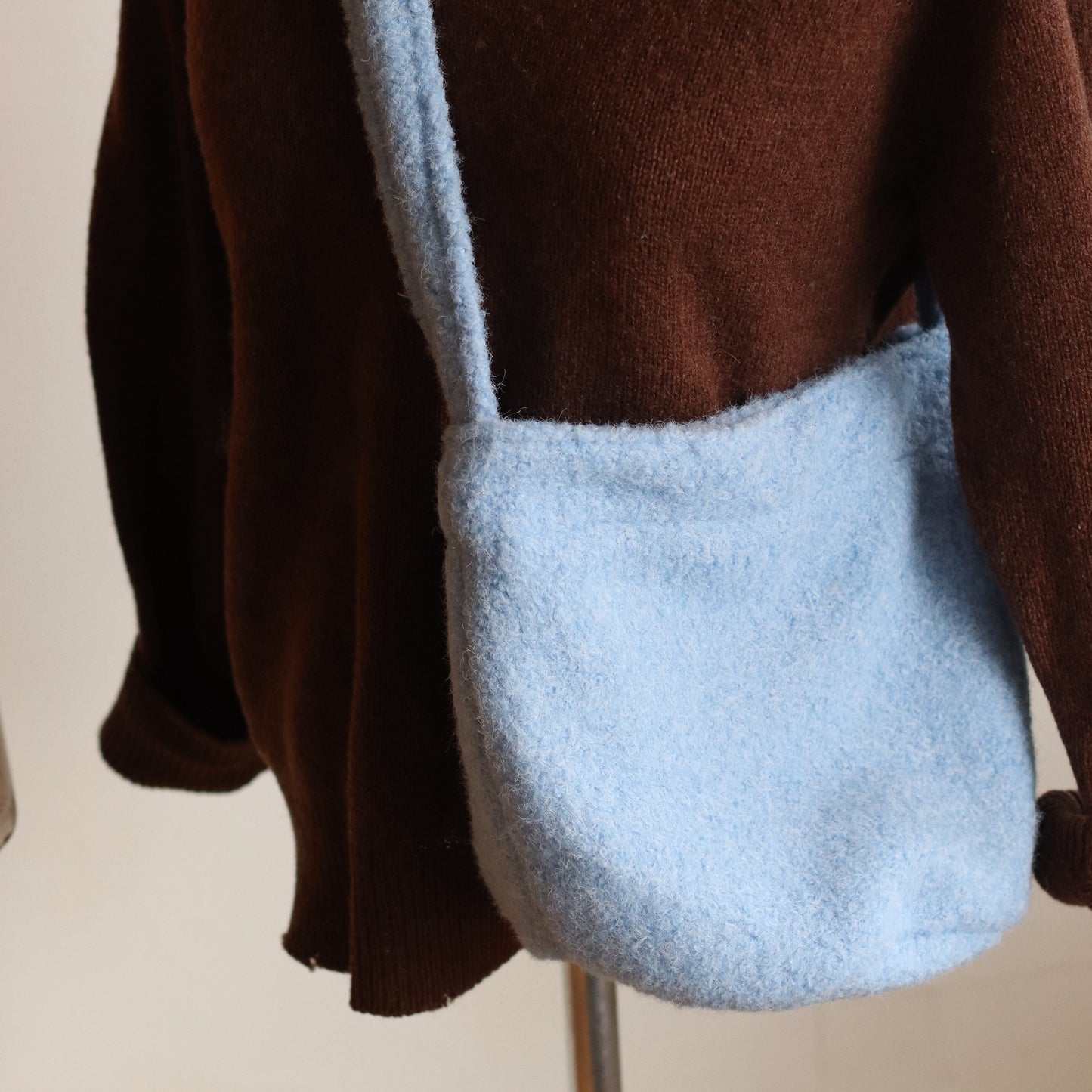 Felted Bucket Bag, Blue