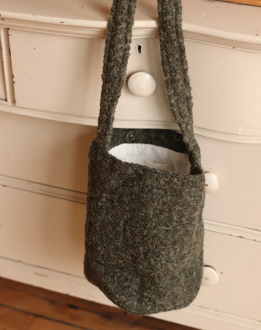 Felted Bucket Bag, Green