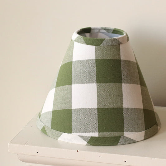 Lamp Shade, 10" Sage Check, Clip On