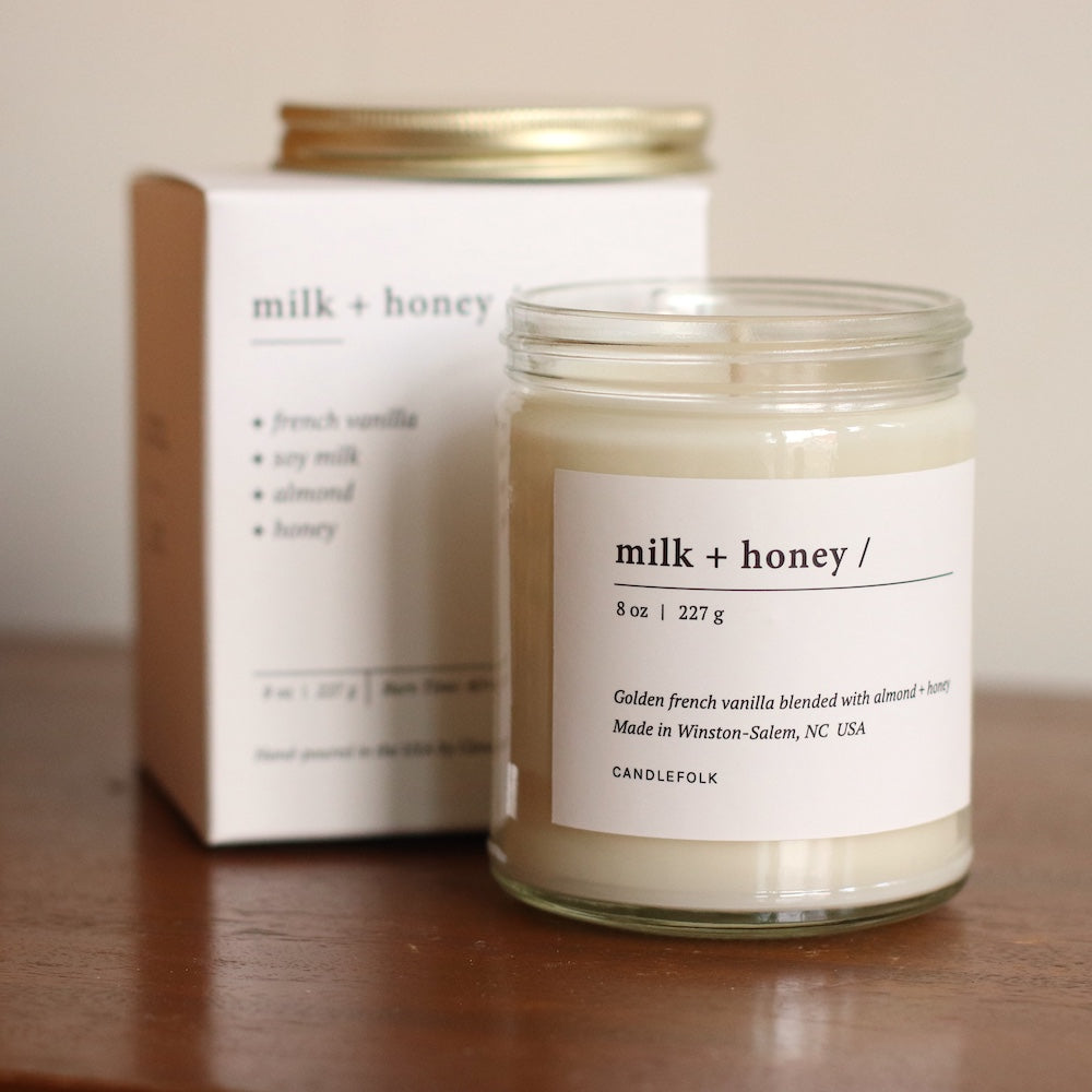 Candlefolk 8 oz Soy Candle | Milk & Honey