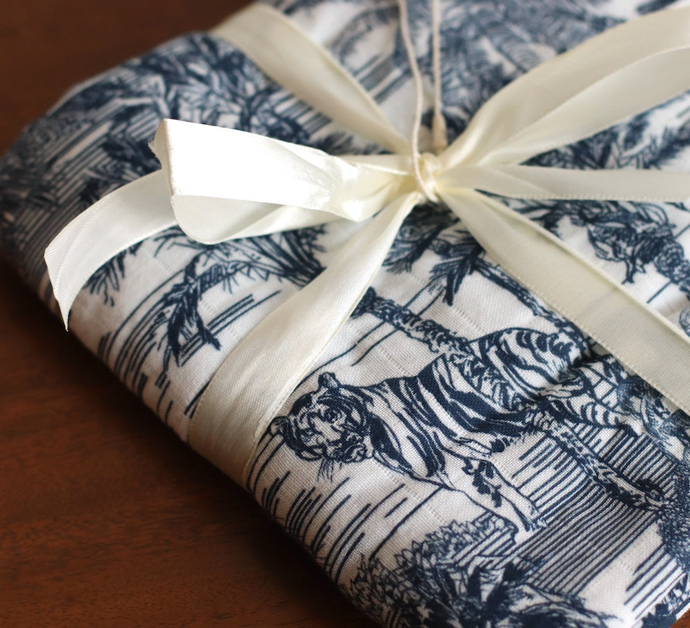 Little Threads | Blue Jungle Toile Muslim Blanket