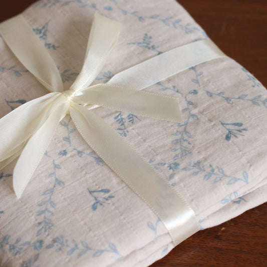 Little Threads | Blue Lattice 100% Cotton Swaddle Blanket