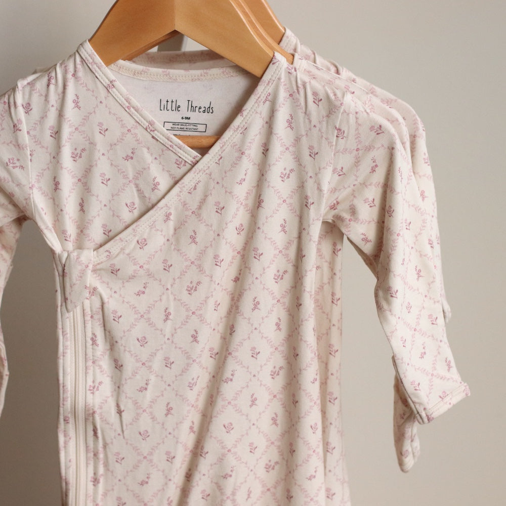 Little Threads | Mauve Lattice Bamboo Wrap Footie