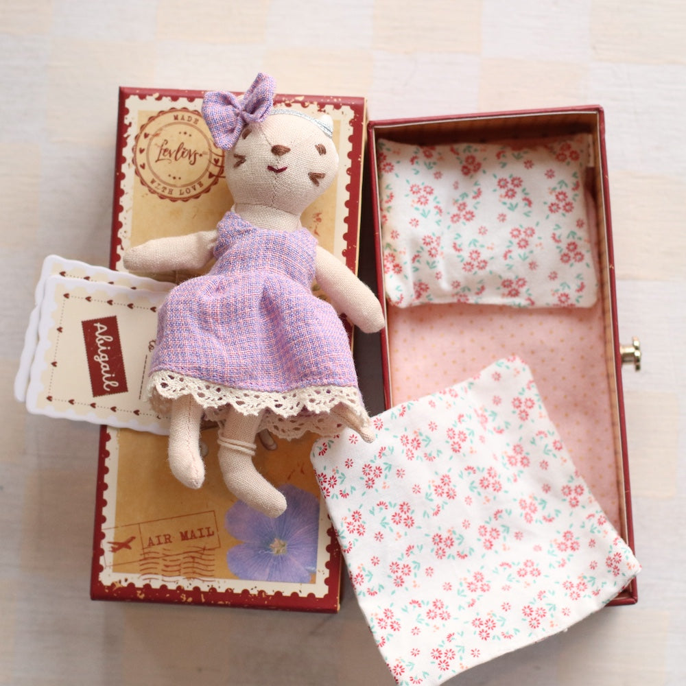 Levlovs | Cat Mini Doll in a Stamp Box