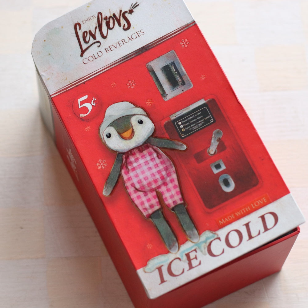 Levlovs | Penguin Boy, Mini Doll in Ice Box
