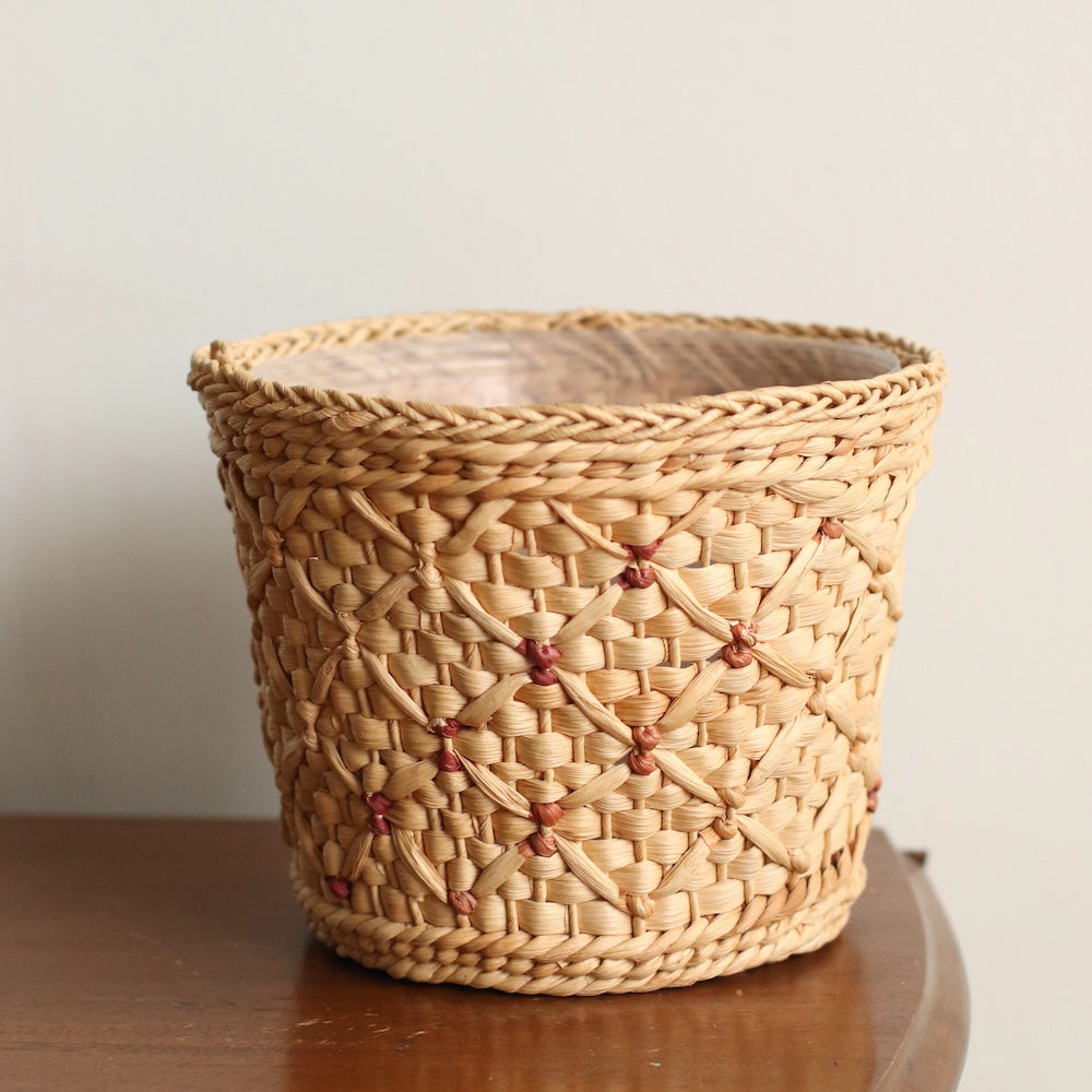 Blonde Woven Planter Basket with liner