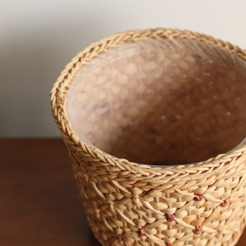 Blonde Woven Planter Basket with liner