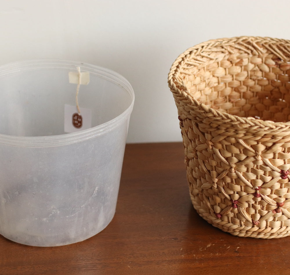 Blonde Woven Planter Basket with liner