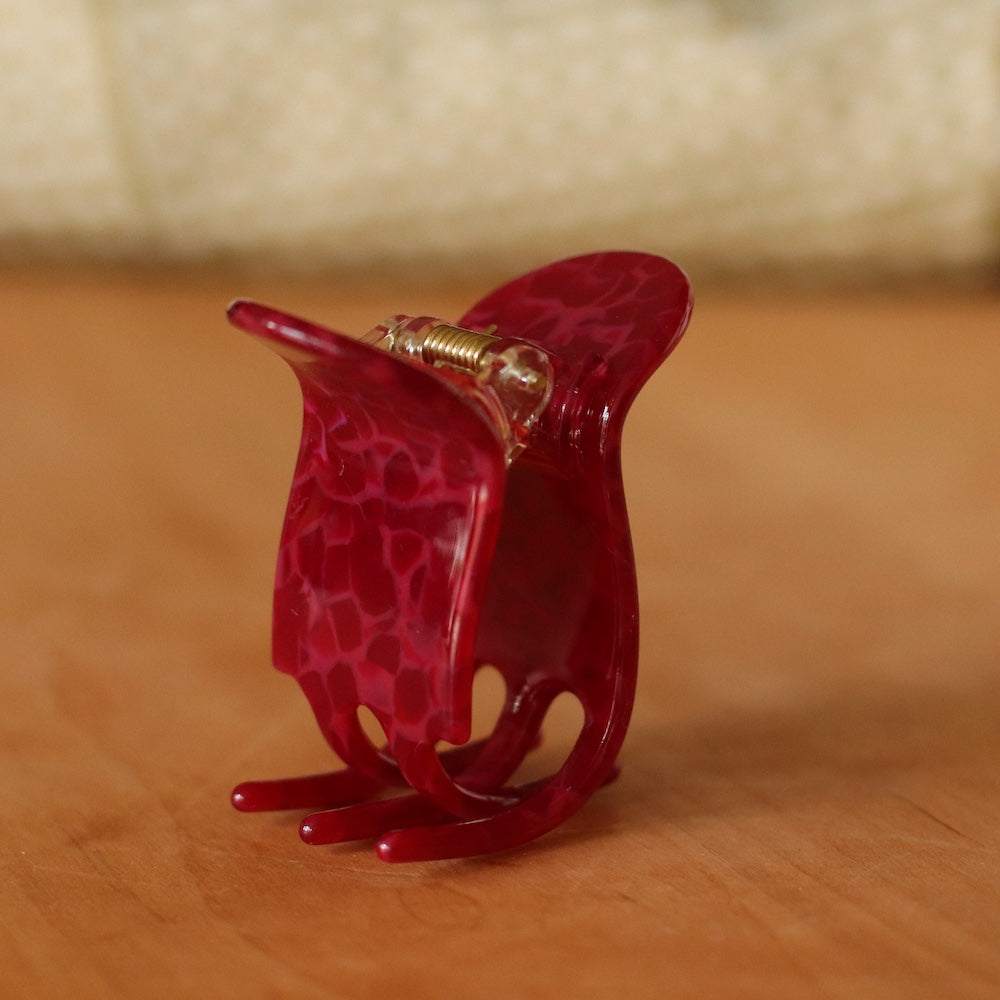 Dune Clips | Minimalist Small Hair Clip, Burgandy