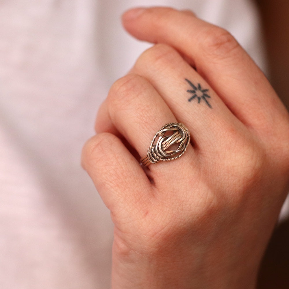 Vintage Sterling Wire Work Knot Ring