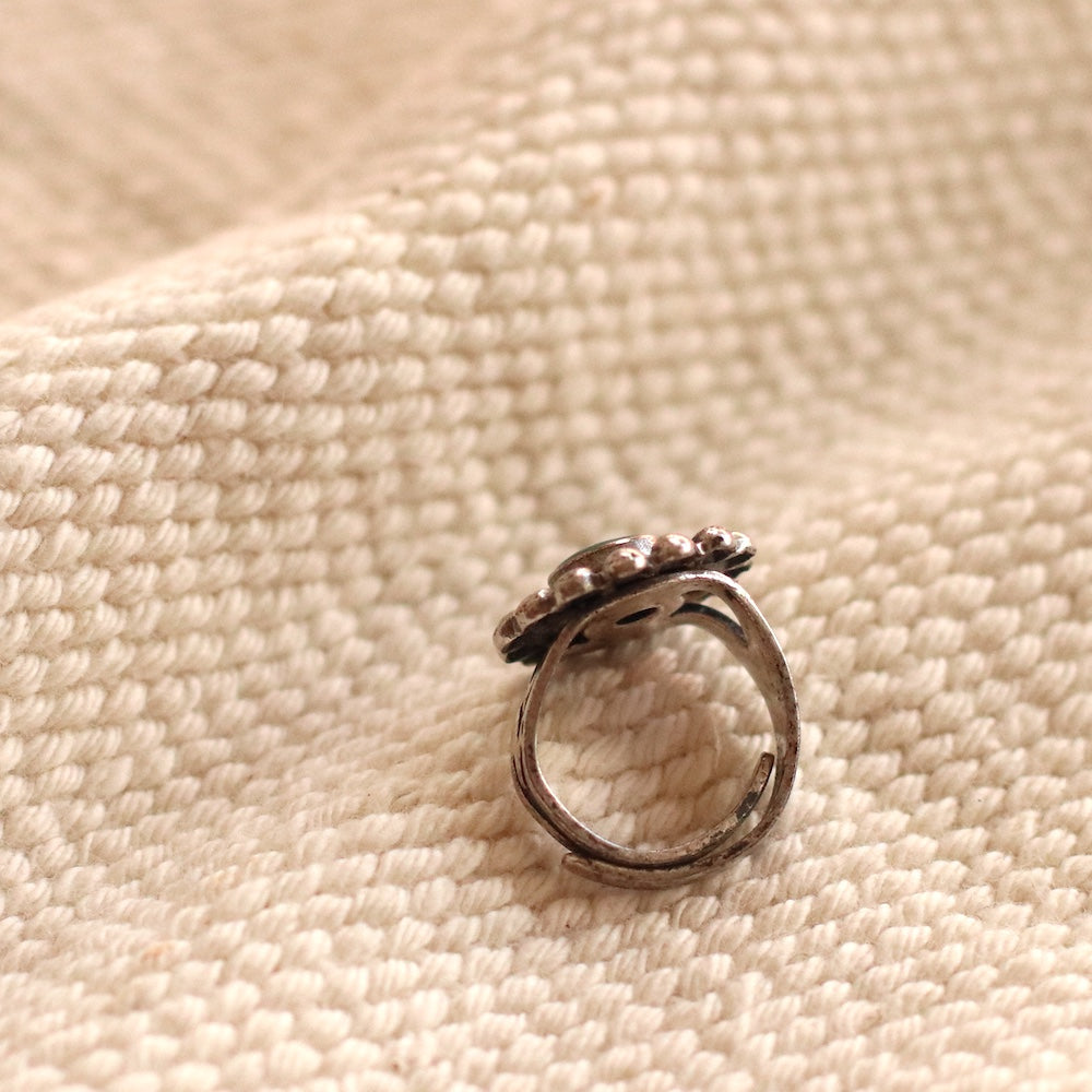 Vintage Native American Style Turquoises Pinky Ring, Adjustable