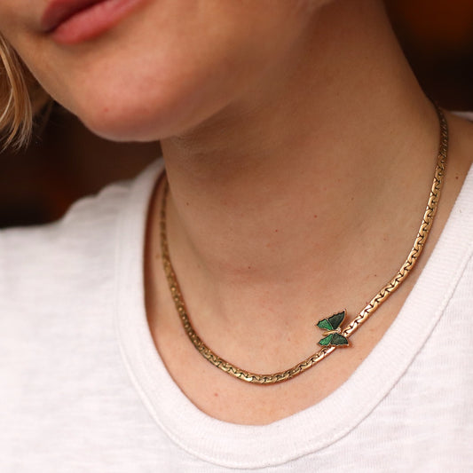 Vintage Enamel Butterfly Necklace by Avon