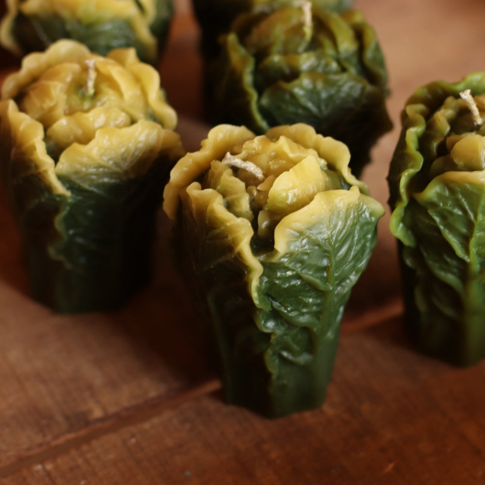 The Wax Pantry  | Mini Romain Lettuce Bees Wax Candle