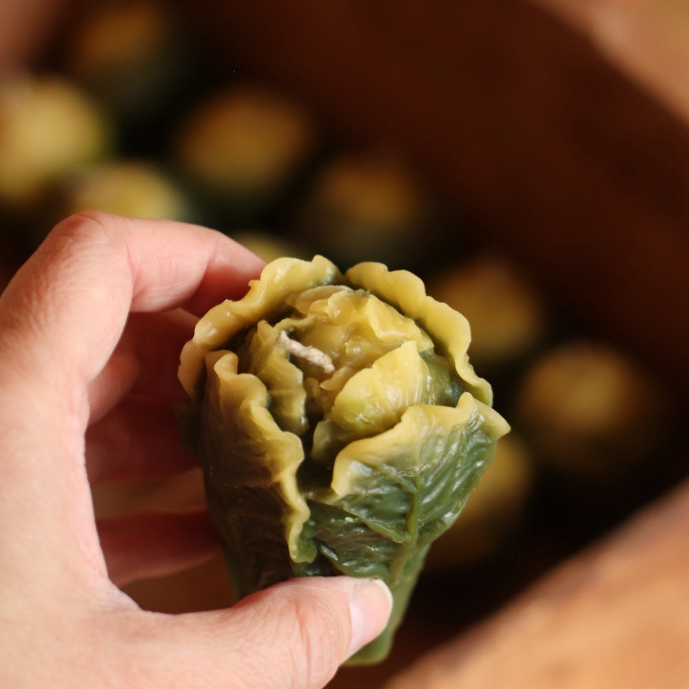 The Wax Pantry  | Mini Romain Lettuce Bees Wax Candle