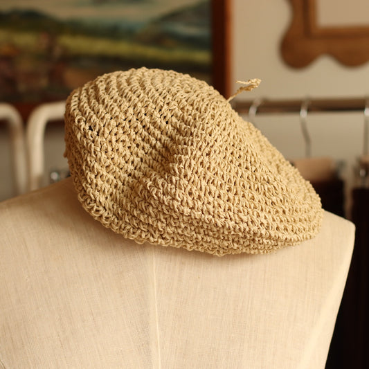 Dune Accessories | Straw Beret, Khaki