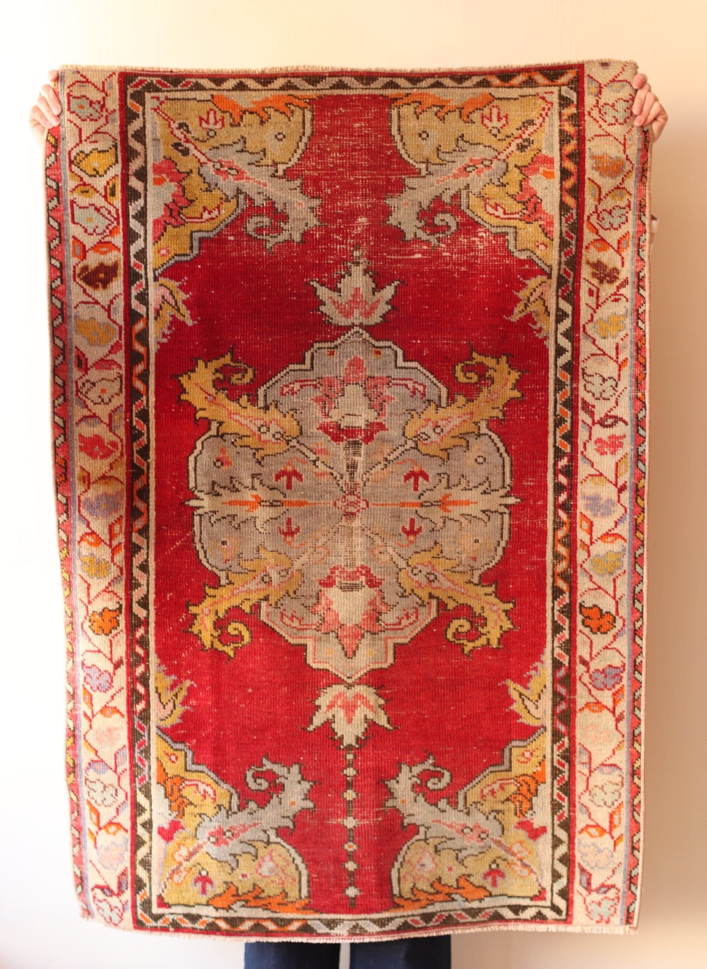 Turkish Rug | Rust and Gold with Boarder Details  RUG002